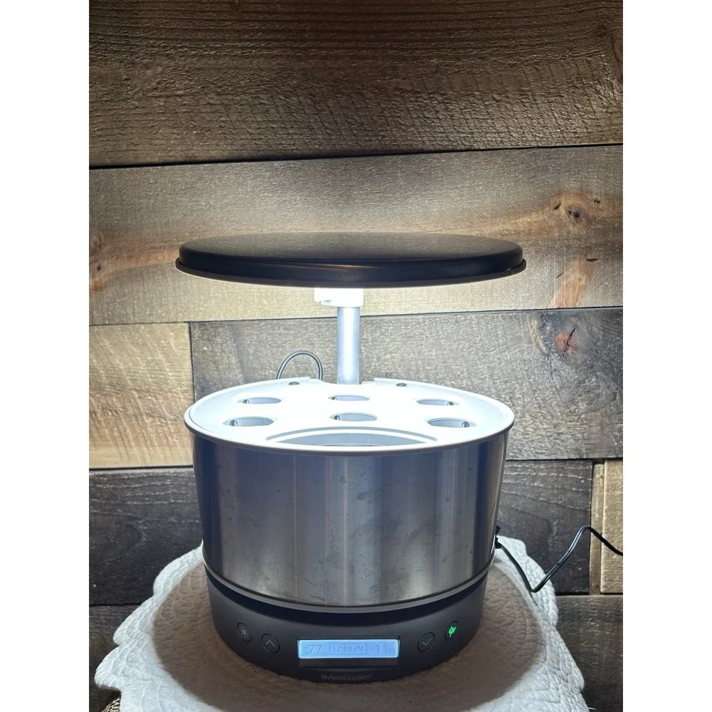 AeroGarden Harvest Elite 360 Garden, Stainless Steel 100693-BSS EUC Works